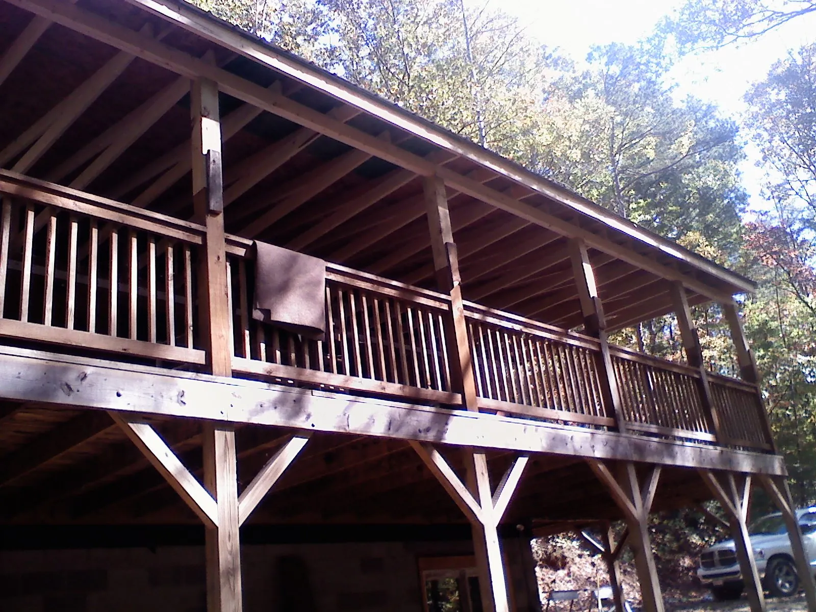 Timber framing under a new elevated porch and deck — Roof Leak Repair in Rathdrum by Roofing Brothers